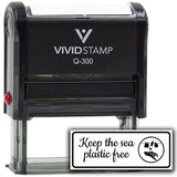 All Quality Keep The Sea Plastic Free Self-Inking Rubber Stamp | Business and Packaging Stamps