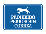 Signs ByLITA Classic Framed Prohibido Perros Sin Correa Graphic Spanish Security Wall or Door Sign