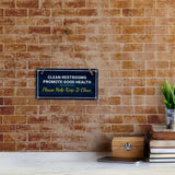 Clean Restrooms Promote Good Health Please Help Keep It Clean 5x10 Hanging Plus Wall or Door Sign | Home & Office Decor