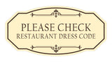 Signs ByLITA Victorian Please Check Restaurant Dress Code Wall or Door Sign