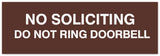 Signs ByLITA Basic No Soliciting do not ring doorbell Sign - Laser-Engraved Lettering | Durable ABS Plastic | Vibrant Colors | Powerful Foam Tape