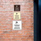 Signs ByLITA Square Emergency Shower Wall or Door Sign | Spanish Bilingual Business and Office Signs