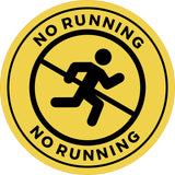 Circle Plus No Running Wall or Door Sign | Safety Signs For Babies and Toddlers Daycare