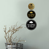 Signs ByLITA Circle No Wipes In Toilet Wall or Door Sign