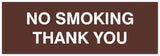 Signs ByLITA Basic No Smoking Thank You Sign - Laser-Engraved Lettering | Durable ABS Plastic | Vibrant Colors | Powerful Foam Tape