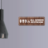 Standard Plus All Gender Restroom Wall or Door Sign Easy Installation | Business & Public Bathroom Signs