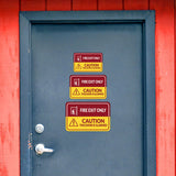 Classic Framed Plus Fire Exit Only Caution This Door Is Alarmed Wall or Door Sign | Health & Safety Warning Signage
