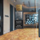 Signs ByLITA Square Allowed Capacity Door or Wall Sign | Spanish Bilingual Business And Office Signs