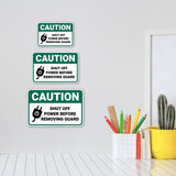 Classic Framed Plus Caution Shut Off Power Before Removing Guard Wall or Door Sign | Workplace Safety Compliance Signs