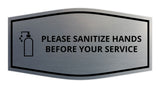 Signs ByLITA Fancy Please Sanitize Hands Before Your Service Easy Installation | Durable Construction | Barbers | Grooming and Styling | Hair Wall or Door Sign