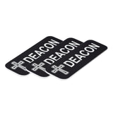 Deacon, Cross Design, 1 x 3" Name Tag/Badge, (3 Pack)