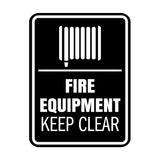Signs ByLITA Portrait Round Fire Equipment Keep Clear Door or Wall Sign Easy Installation | Health And Safety | Building And Danger Signs
