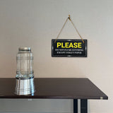Please Do Not Flush Anything Except Toilet Paper 5x10 Hanging Plus Wall or Door Sign | Home & Office Decor