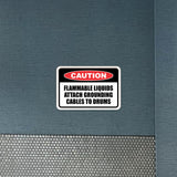 Classic Framed Plus Caution Flammable Liquids Attach Grounding Cables To Drums Door or Wall Sign | Business Protection Construction Site Warehouse & Shop Area