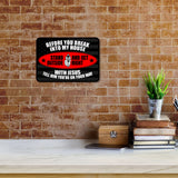 Classic Framed Plus Before You Break Into My House Stand Outside And Get Right With Jesus Tell Him You're On Your Way Wall or Door Sign | Novelty Funny Warning Signs