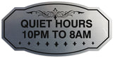 Signs ByLITA Victorian Quiet Hours 10pm to 8am Wall or Door Sign - Laser-Engraved Lettering | Durable ABS Plastic | Vibrant Colors | Powerful Foam Tape