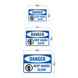 Classic Framed Plus Danger Keep Hands Clear Wall or Door Sign | Workplace Safety Compliance Signs
