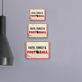 Classic Framed Plus Faith, Family & Football Door or Wall Sign | Funny Home Decor