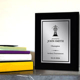 Archery Customizable Black Frame Wooden Award Plaque | Easel Mount Option | Achievement and Recognition Personalizable Plaques | Sports Award