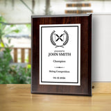 Skiing Customizable Wooden Award Plaque | Easel Mount Option | Achievement and Recognition Personalizable Plaques