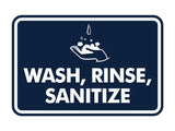 Signs ByLITA Classic Framed Wash, Rinse, Sanitize Wall or Door Sign