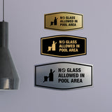 Signs ByLITA Fancy No Glass Allowed In Pool Area Outdoors Wall or Door Sign