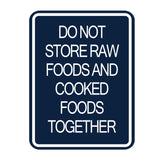 Signs ByLITA Portrait Round Hygiene Safety: Do Not Store Raw Foods and Cooked Foods Together Door or Wall Sign Durable ABS Plastic | Laser Engraved | Easy Installation | Kitchen | Hygiene