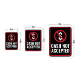 Portrait Round Plus Cash Not Accepted Wall or Door Sign | Health And Safety Office Signage