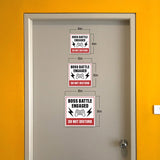 Square Plus Boss Battle Engaged - Do Not Disturb Wall or Door Sign | Easy Installation | Gaming Room Signage