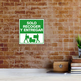 Square Plus Solo Recoger y Entregar Wall or Door Sign | Spanish | Health & Safety Warehouse Business Signage