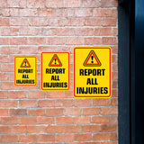 Portrait Round Plus Report All Injuries Wall or Door Sign | Funny Naughty Décor