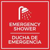Signs ByLITA Square Emergency Shower Wall or Door Sign | Spanish Bilingual Business and Office Signs