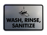 Signs ByLITA Classic Framed Wash, Rinse, Sanitize Wall or Door Sign