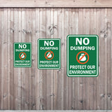 Portrait Round Plus No Dumping Protect Our Environment Wall or Door Sign | Health & Safety Signage