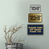 Signs ByLITA Classic Framed Please Turn Off Water Thank You Door or Wall Sign | Eco-Friendly Home Signs