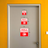 Square Plus Muelle De Recepción Left Arrow Wall or Door Sign | Spanish | Health & Safety Warehouse Business Signage