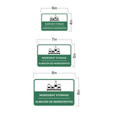 Classic Framed Plus Ingredient Storage Wall or Door Sign | Bilingual Spanish and English Workplace Safety Signage
