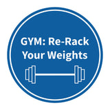 Signs ByLITA Circle GYM: Re-Rack Your Weights Wall or Door Sign