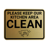 Signs ByLITA Classic Framed Please Keep Our Kitchen Area Clean Wall or Door Sign