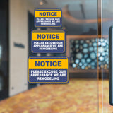 Classic Framed Plus Notice Please Excuse Our Appearance We Are Remodeling Door or Wall Sign | Public Business Signage