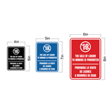 Signs ByLITA Portrait Round The Sale Of Liquor To Minors Is Prohibited Door or Wall Sign | Spanish Bilingual Alcohol Warning Signs
