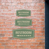 Fancy Plus Restroom (Left Arrow) Wall or Door Sign | Business and Workplace Bathroom Signage