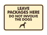 Signs ByLITA Classic Framed Leave Packages Here Do not Involve the Dogs Entrance Wall or Door Sign