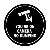 Circle You're On Camera - No Dumping Wall or Door Sign