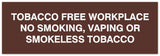Signs ByLITA Basic Tobacco Free Workplace No smoking, vaping or smokeless tobacco Sign - Laser-Engraved Lettering | Durable ABS Plastic | Vibrant Colors | Powerful Foam Tape