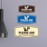 Fancy Please Ask For Parking Permit Wall or Door Sign