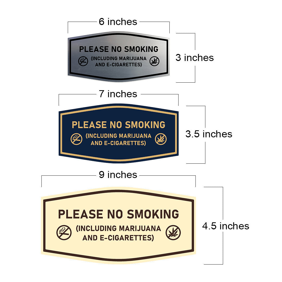 Signs ByLITA Fancy Please NO SMOKING (Including Marijuana and E-Cigarettes) Wall or Door Sign