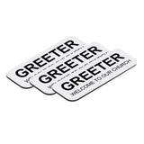 Greeter Welcome To Our Church 1 x 3" Name Tag (3 Pack)