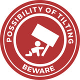 Circle Plus Possibility of Tilting Beware Wall or Door Sign | Safety Signs For Babies and Toddlers Daycare