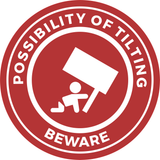 Circle Plus Possibility of Tilting Beware Wall or Door Sign | Safety Signs For Babies and Toddlers Daycare